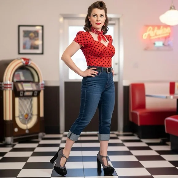 Kiss & Tell black velvet platform t-strap heels 1920s 1940s vintage style rock - Picture 2 of 9